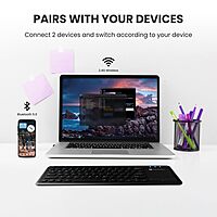 Portronics Bubble Pro Keyboard | Wireless BT + USB, Integrated Touchpad, Silent Keys, Ergonomic Design, Multi-Device Connectivity, Ideal for Home & Office, Sleek & Compact, Easy to Use.