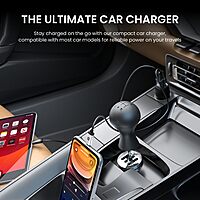 Portronics 20W Dual Output Car Charger 20W Type-C PD + 18W USB Fast Charging Black