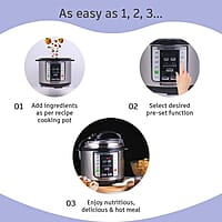 Wonderchef Nutri-Pot Electric Pressure Cooker with 7-in-1 Functions 3L capacity