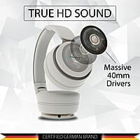 Blaupunkt BH01 Bluetooth Wireless On Ear Headphones with 18 Hrs* Playtime I Passive Noise Reduction I TF Card Slot & Built-in FM I 40MM Drivers & Soft Padded Ear Cushions