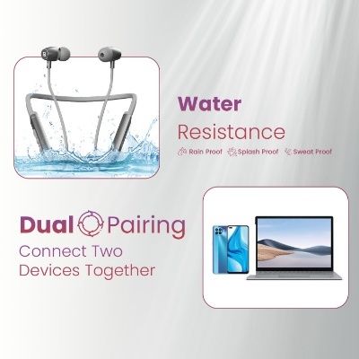 Portronics Harmonics Z9 Wireless Bluetooth in Ear Neckband with Mic, 40 Hours Playtime, Metallic Finish, BT5.3V, 10mm Dynamic Driver, Dual Pairing, Magnetic Buds, Type C Fast Charging Portronics Harmonics Z9 Wireless Bluetooth in Ear Neckband with Mic, 40 Hours Playtime, Metallic Finish, BT5.3V, 10mm Dynamic Driver, Dual Pairing, Magnetic Buds, Type C Fast Charging