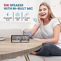 Portronics Pixel 4 Smart Clock features a sleek design with a 5W speaker, offering clear sound and vibrant display. Perfect for alarms, music, and smart home control, it enhances your space.