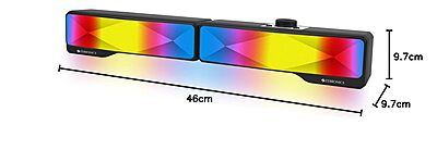 Zebronics Wonder Bar 20 – 10W RGB PC Speaker with Immersive Sound, Multiple Connectivity & Sleek Design