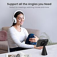 Portronics Mogun 5 Magnetic Phone Holder – Magsafe Compatible | 360° Rotation & 180° Pivot | Black