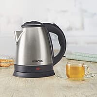Borosil Rio 1.5 L Electric Kettle, Stainless Steel Inner Body, Boil Water For Tea, Coffee, Soup, Silver