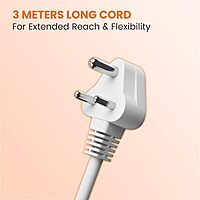 Portronics Power Plate 16 Extension Board – 45W Type-C PD Charging | 3 Universal Sockets | 3 USB Ports | 3 Meter Long Cord | 1440 Watts | Multi-Plug for Home Appliances | 6 Amp | White