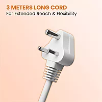 Portronics Power Plate 16 Extension Board – 45W Type-C PD Charging | 3 Universal Sockets | 3 USB Ports | 3 Meter Long Cord | 1440 Watts | Multi-Plug for Home Appliances | 6 Amp | White