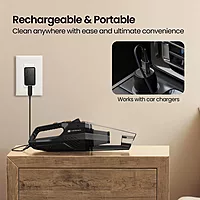Portronics Mopcop Cordless Vacuum Cleaner – Black: Lightweight, powerful, cordless vacuum ideal for quick clean-ups with strong suction and sleek design.