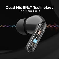 boAt Airdopes 121 PRO Truly Wireless in Ear Ear Buds w/Quad Mic ENx, Low Latency Mode for Gaming, 50H Playtime, IWP, IPX4, Battery Indicator Screen