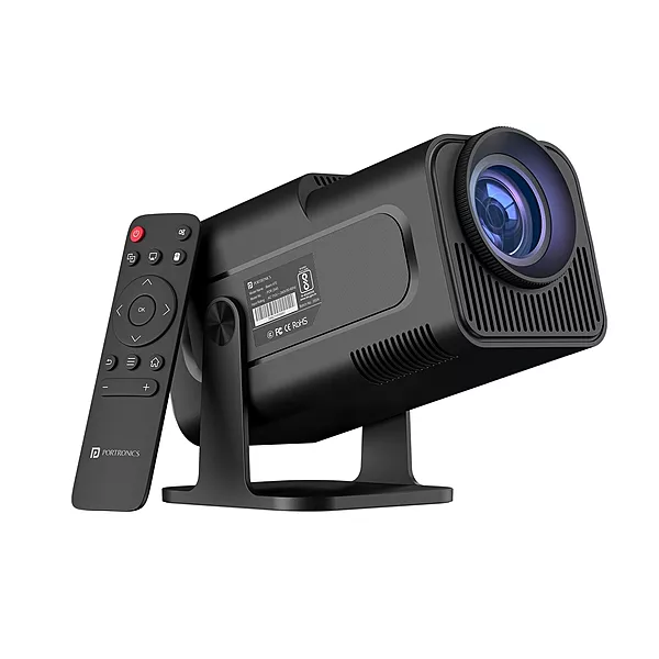 Portronics Beem 470 Mini Projector – 720p HD, 2000 Lumens, Compact Design | Ideal for Home Entertainment, Portable & Lightweight, Supports Multiple Devices