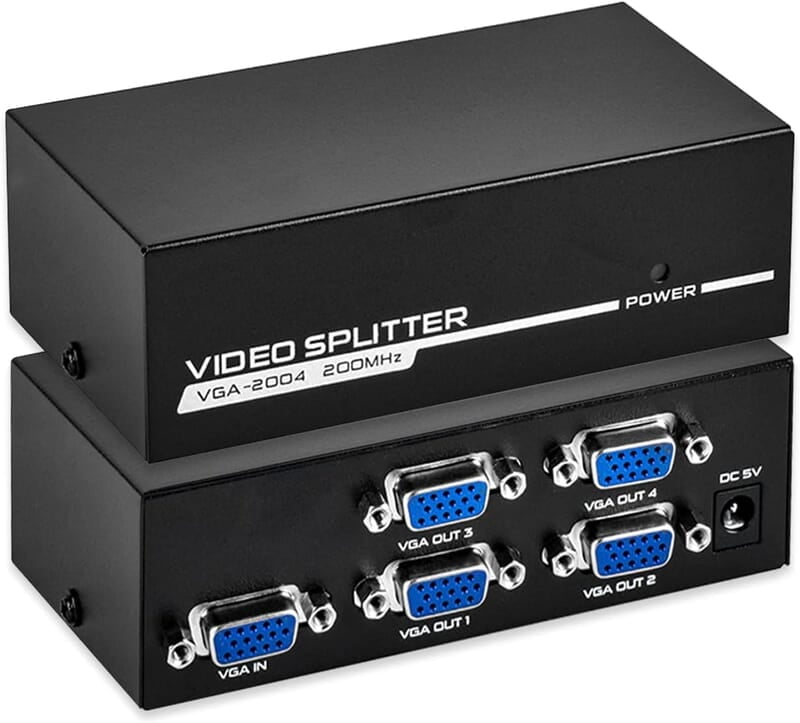 4 Port VGA Splitter Powered 1 in 4 Out