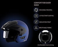 Vega Cruiser ISI Certified Matt Finish Lightweight & Compact with Peak Open Face Helmet for Men and Women with Clear Visor