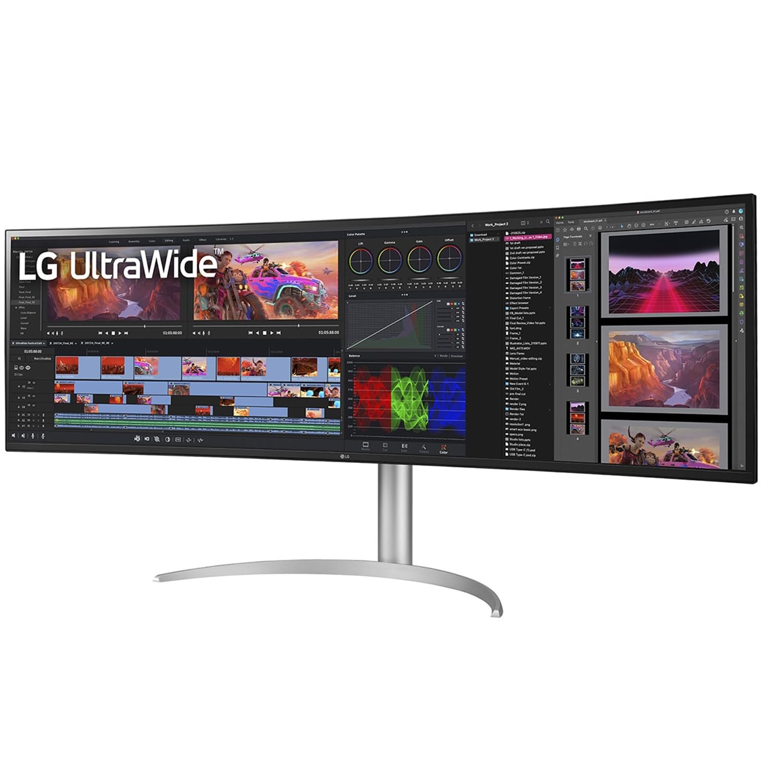 LG , 49" UltraWide Dual QHD Nano IPS Curved Monitor, 32:9, 144Hz,49WQ95C-W