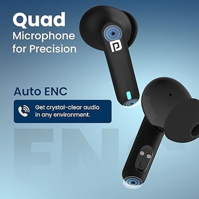Portronics Harmonics Twins S11 Gaming Earbuds with Long Playtime,TWS Low Latency,Auto ENC Quad 4 Mics,BT5.3V,Rapid Pairing,IPX 4 Water Resistance,Wireless Earpods,in-Ear,Type C Fast Charging Portronics Harmonics Twins S11 Gaming Earbuds with Long Playtime,TWS Low Latency,Auto ENC Quad 4 Mics,BT5.3V,Rapid Pairing,IPX 4 Water Resistance,Wireless Earpods,in-Ear,Type C Fast Charging