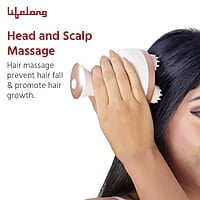 Lifelong LLM225 Rechargeable Head, Scalp Full Body Pain Relief Massager, Electric Head Kneading Massager,4 Speed Modes