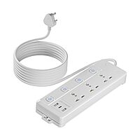 Lapcare LAPEX‑303 Surge‑protected extension board: 3 universal sockets, 3 USB ports (2.1 A), LED switch & mobile phone stand—safe charging.