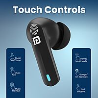 Portronics Twins S11 – Gaming TWS Earbuds, featuring Environmental Noise Cancellation (ENC), immersive sound, low latency, and a sleek blue design for an enhanced gaming experience.