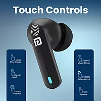 Portronics Twins S11 – Gaming TWS Earbuds, featuring Environmental Noise Cancellation (ENC), immersive sound, low latency, and a sleek blue design for an enhanced gaming experience.