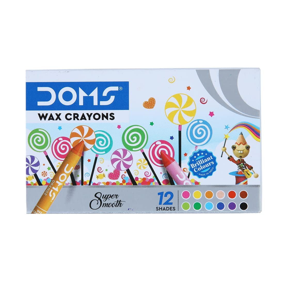 Doms 12 Shades Wax Crayons