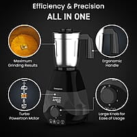 Crompton Ameo 550-Watt Mixer Grinder with MaxiGrind and Motor Vent-X Technology
