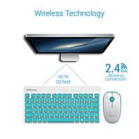 Portronics Key 2 Wireless Keyboard & Mouse Combo – White & Blue | Reliable Wireless Combo |