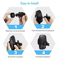 Portronics Clamp X – Car Vent Mobile Holder, 360° Rotation, Adjustable Grip, Durable Design, Easy Installation, Compatible with Most Smartphones, Ideal for Hands-Free Navigation, Black.