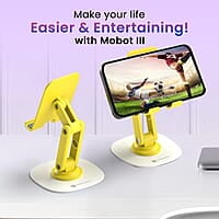Portronics Mobot III 360° Rotatable & Foldable Mobile Phone Holder With Stable Metallic base,Adjustable Height
