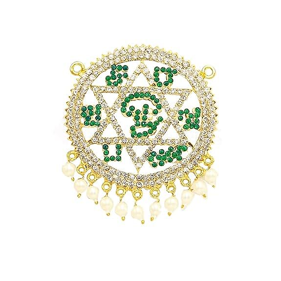 Gold Plated Green Stone Saravanabava,murugan  Pendant / doller