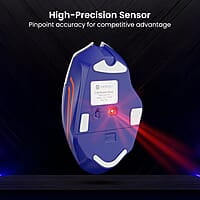 Portronics Vader Pro Wireless Gaming Mouse with 2.4 GHz Receiver, 6 Buttons, Thumb Support, High-Precision Tracking, Ergonomic Comfort, Adjustable Optical DPI for Laptop, PC, Mac