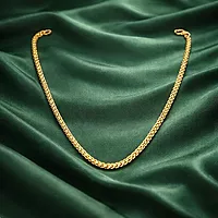 Impon Gold Plated Rope Chain Necklace for Men & Women | Thick Twisted Design Gold Finish Chain | Stylish Daily Wear Jewelry