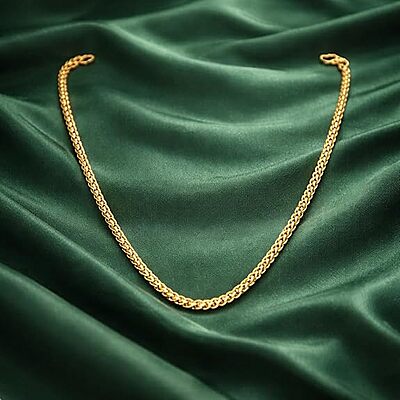 Impon Gold Plated Rope Chain Necklace for Men & Women | Thick Twisted Design Gold Finish Chain | Stylish Daily Wear Jewelry