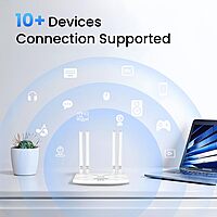 Lapcare W‑III 4G LTE SIM router: 300 Mbps 2.4 GHz Wi‑Fi (802.11b/g/n), Nano‑SIM slot, external antenna, supports up to 32 devices—ideal for home/office backup.