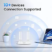 Lapcare W‑III 4G LTE SIM router: 300 Mbps 2.4 GHz Wi‑Fi (802.11b/g/n), Nano‑SIM slot, external antenna, supports up to 32 devices—ideal for home/office backup.
