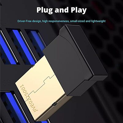 Live Tech Jive Bluetooth 5.1 USB Adapter Dongle | Wireless Connectivity for PC/Laptops | Backward Compatible with Bluetooth 4.2/4.1 | USB 2.0 Interface | 10m Range | Supports Windows & Linux
