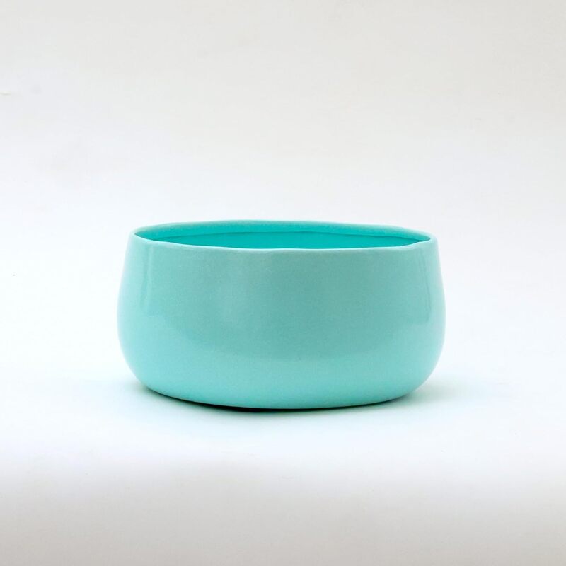 Cyan Glow Decorative Planter