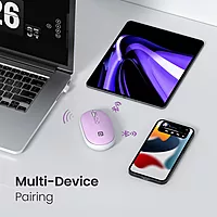Portronics Toad II Bluetooth Mouse – Dual Mode  |  DPI up to 1600 | Purple | 1 Year Warranty