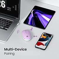 Portronics Toad II Bluetooth Mouse – Dual Mode  |  DPI up to 1600 | Purple | 1 Year Warranty