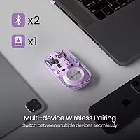 Portronics Toad 8: A sleek, transparent dual-mode Bluetooth mouse that seamlessly switches between devices. Ergonomic design, precise tracking, and long battery life make it perfect for on-the-go use.