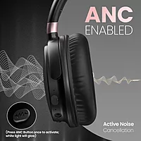 Portronics Muffs M3 Headphones – Active Noise Cancellation, 40 Hours Playtime, Comfortable Fit, Bluetooth Connectivity, Built-in Microphone, Ideal for Music and Calls, Lightweight Design.