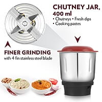 Borosil Best Mixer Grinder, For Wet/Dry Mixing & Grinding, 500 Watts, 3 Jars (400 ml Chutney Jar, 1.5 L Blending Jar, 1 L Grinding Jar), Mixie For Kitchen