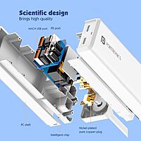 Portronics Volt 65 – A 65W 5-in-1 power strip with AC outlets, USB ports, and fast charging. Perfect for home, office.