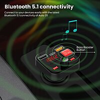 Portronics Auto 20 | Bluetooth Car Audio & 30W Charger - Enjoy seamless music streaming and fast charging on the go. Compact design, powerful sound, and quick charge for your devices!