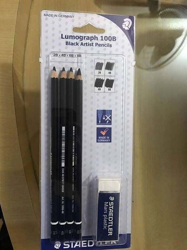 STAEDTLER 100B SBK6 LUMOGRAPH BK 4 PENCIL+1 ERASER STAEDTLER 100B SBK6 LUMOGRAPH BK 4 PENCIL+1 ERASER