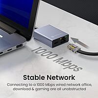 Portronics Mport 30M – USB-C to Ethernet Hub with High-Speed Internet, Multiple USB Ports & Compact Design