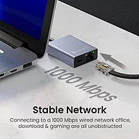 Portronics Mport 30M – USB-C to Ethernet Hub with High-Speed Internet, Multiple USB Ports & Compact Design