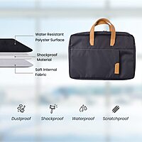 Portronics Encase 102 – 15.6" Laptop Bag, Black, Stylish & Durable