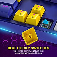 Portronics K1 Mechanical Keyboard offers tactile blue switches, customizable RGB lighting, sleek design, and durability for gamers and typists.