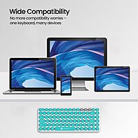 Portronics Bubble 2.0 Bluetooth + Wireless Keyboard – White & Blue | 1 Year Warranty