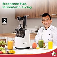 Wonderchef Regenta Full Fruit Juicer High Juice Yield 240W 55 RPM Fine Strainer