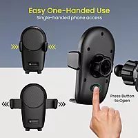 Portronics Clamp Z Car Phone Holder – 360° Rotation | Strong Grip | Black | 1 Year Warranty